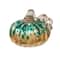 Glitzhome® Small Glitter Glass Pumpkin, Blue & Gold